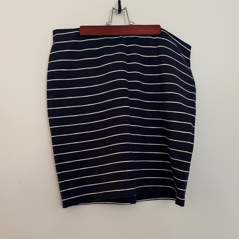 Banana Republic Navy and White Striped Pencil Skirt